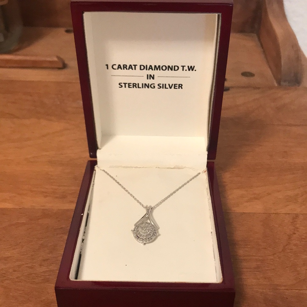 Silver diamond necklace